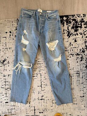 FRAME Le Original Distresssed Light Wash Ankle Jeans Size 28